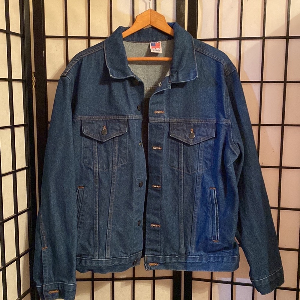 Tyca Made in the U.S.A. Embossed Air Force Denim Jacket Size XL